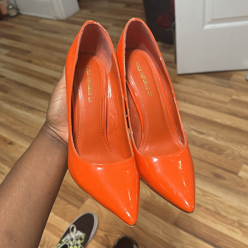 Shoe Republic LA Bold Orange Heels